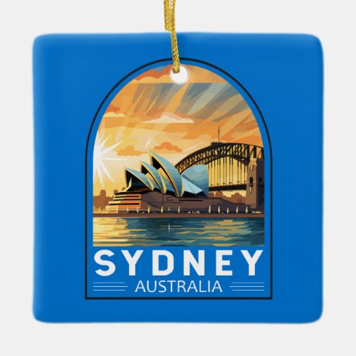 Sydney Australia Travel Art Vintage Ceramic Ornament