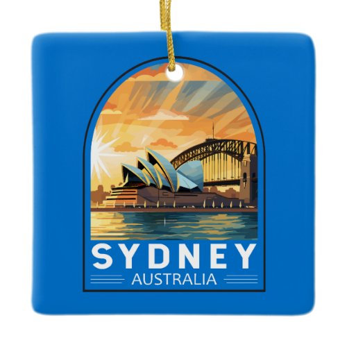 Sydney Australia Travel Art Vintage Ceramic Ornament