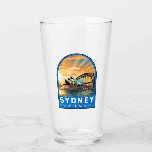Sydney Australia Travel Art Vintage Glass