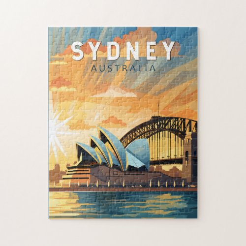 Sydney Australia Travel Art Vintage Jigsaw Puzzle