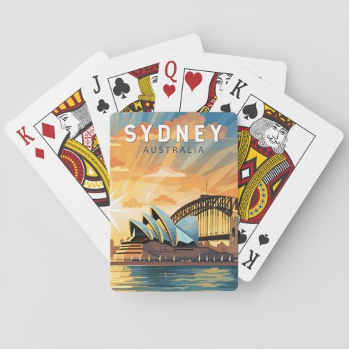 Sydney Australia Travel Art Vintage Poker Cards