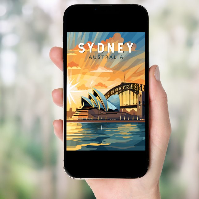 Sydney Australia Travel Art Vintage Poster (Front Digital)