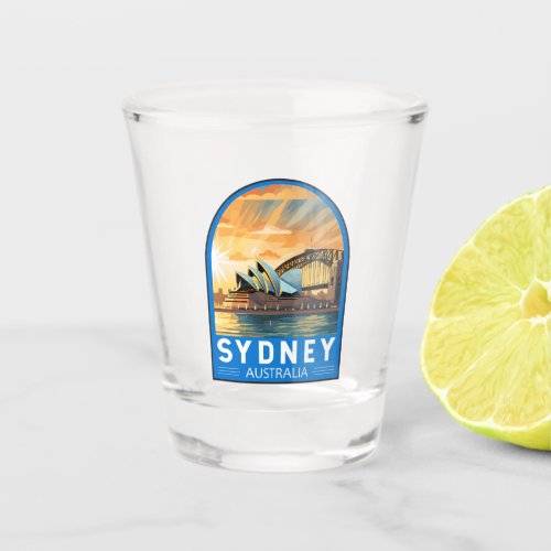 Sydney Australia Travel Art Vintage Shot Glass