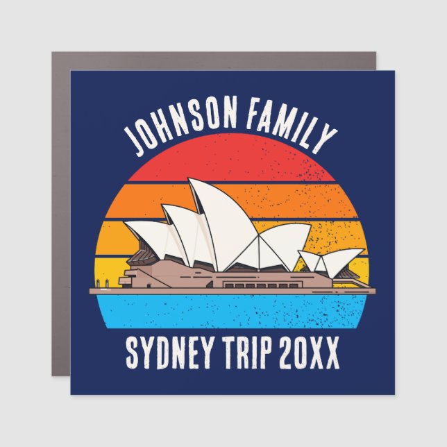 Sydney Australia Trip Opera House Custom Blue Car Magnet (Front)