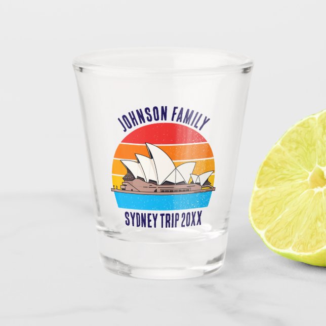 Sydney Australia Trip Opera House Customized Shot Glass (Front)