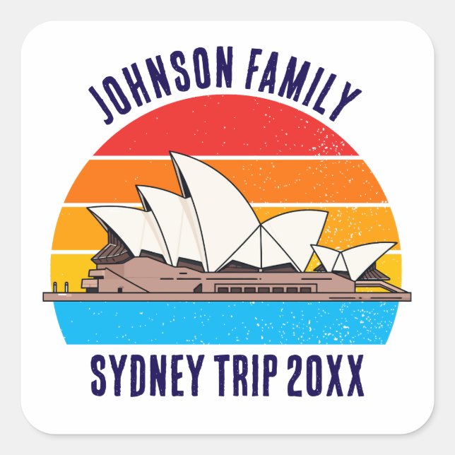 Sydney Australia Trip Opera House Customized Square Sticker (Front)