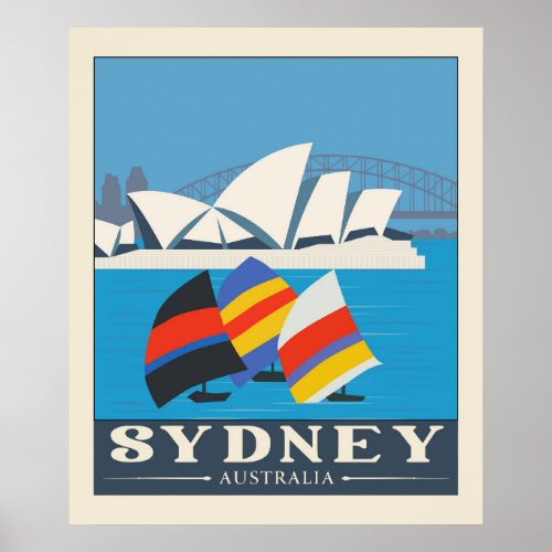 Sydney Australia Vintage Travel Advertisement Poster