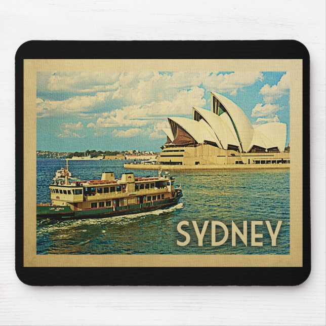 Sydney Australia Vintage Travel Mouse Pad (Front)