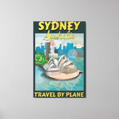 SydneyAustralia vintage travel poster Canvas Print