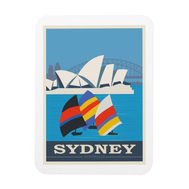 Sydney, Australia Vintage Travel Poster Magnet (Vertical)