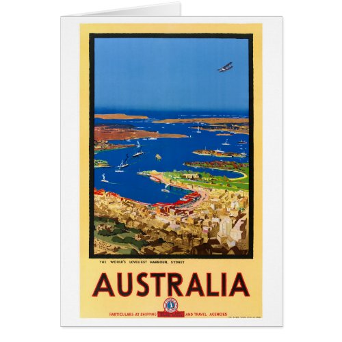Sydney Australia Vintage Travel Poster Restored