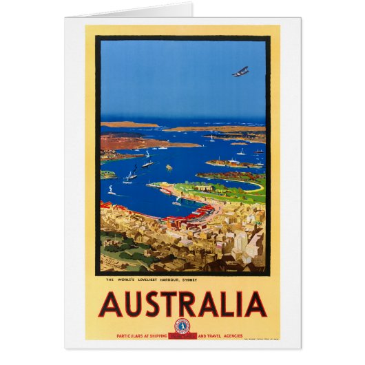 Sydney Australia Vintage Travel Poster Restored (Front)