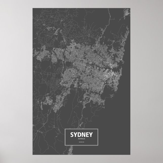 Sydney, Australia (white on black) Poster (Front)