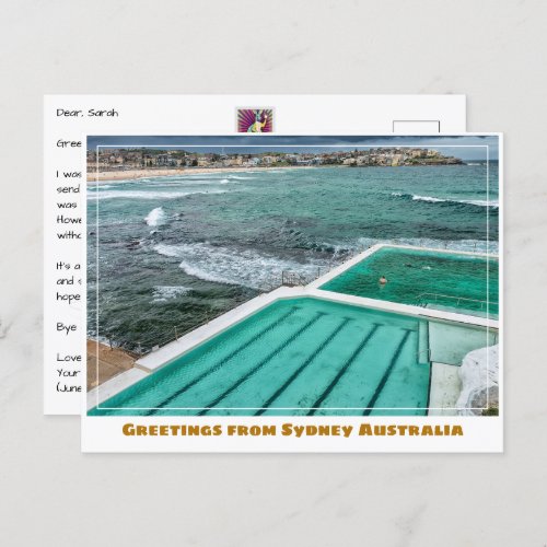 Sydney Australia with Bondi Beach  Icebergs Pool Postcard