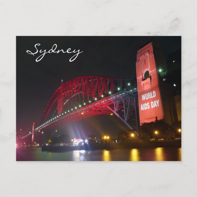 sydney bridge aids night postcard (Front)
