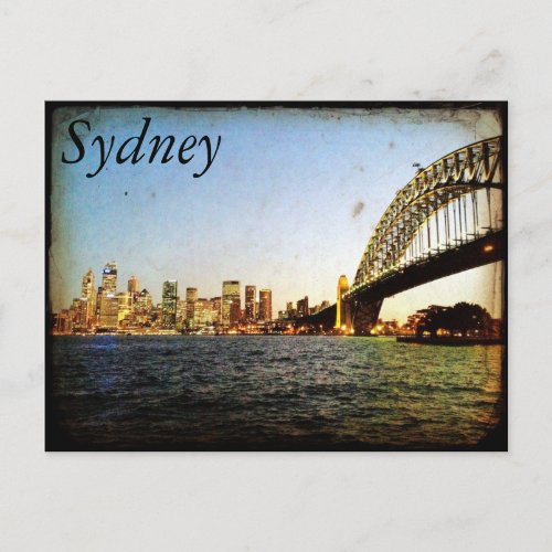 sydney bridge classic postcard