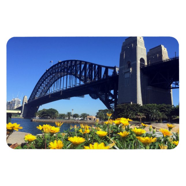 sydney bridge flowers magnet (Horizontal)