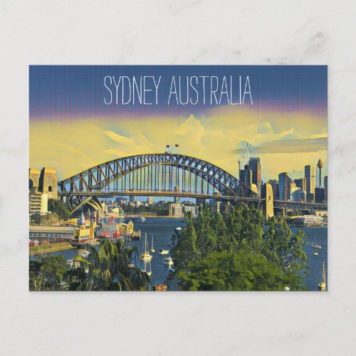 sydney bridge view postcard