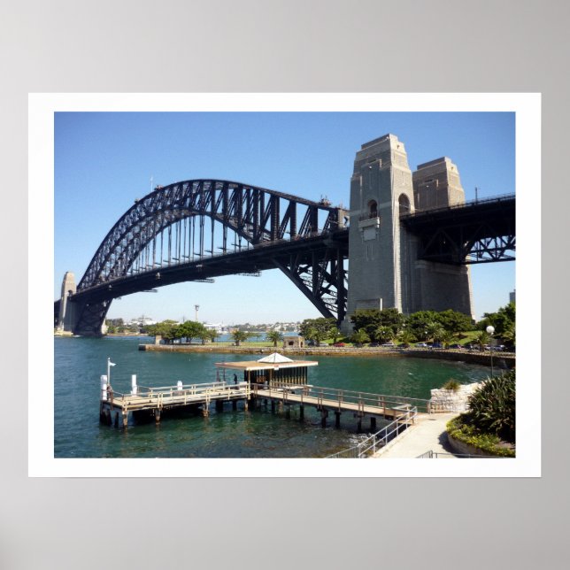 sydney bridge wharf border poster (Front)