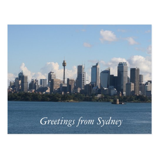sydney city skyline postcard