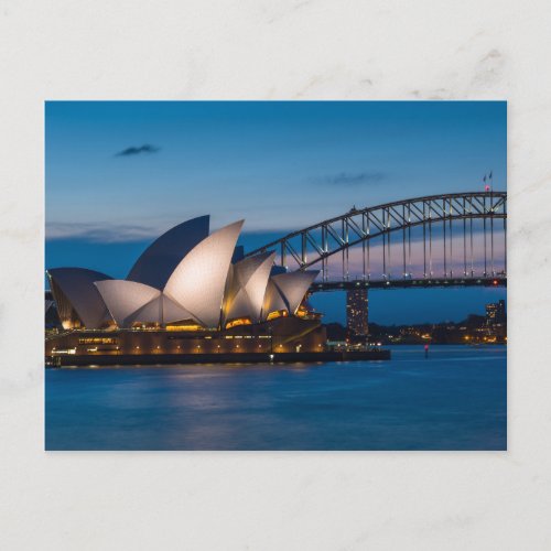 Sydney cityscape at night Australia Postcard