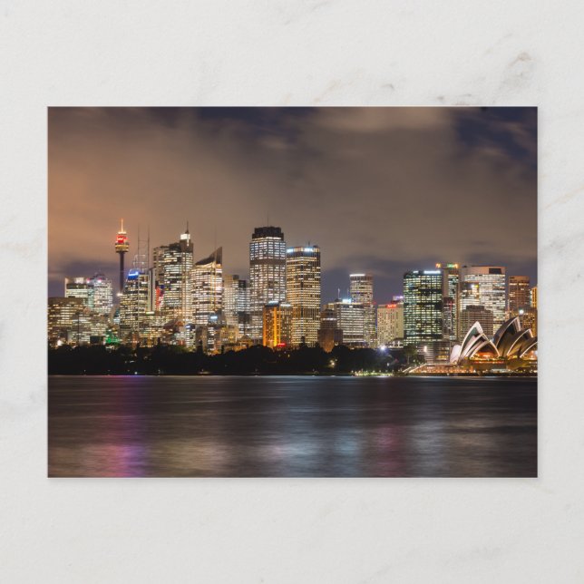 Sydney cityscape at night, Australia Postcard (Front)