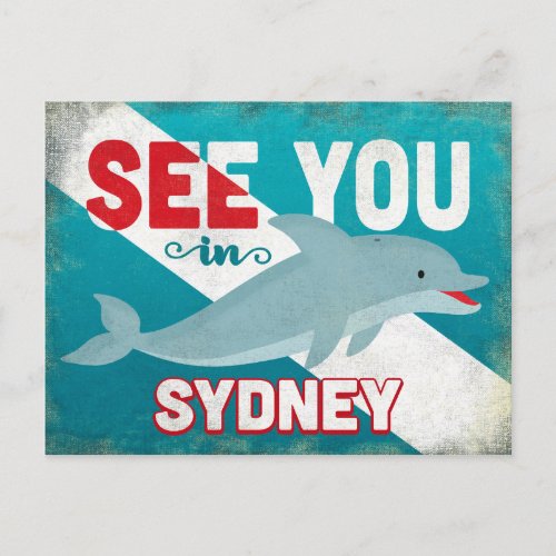Sydney Dolphin _ Retro Vintage Travel Postcard