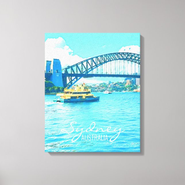 Sydney Ferry Harbour Bridge Canvas Print (Front)