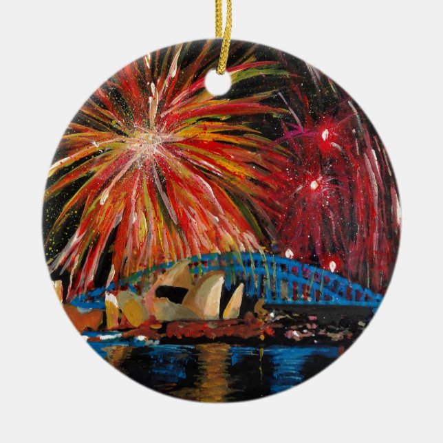 Sydney Firework at Opera House Ceramic Ornament (Front)