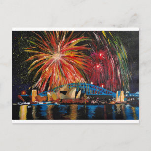 Sydney Firework at Opera House Postcard