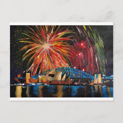 Sydney Firework at Opera House Postcard