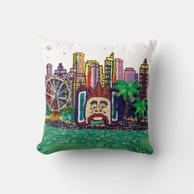 Sydney Harbor Australia by Sequin Dreams Studio Throw Pillow (Front)