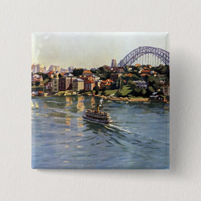 Sydney Harbor Australia Pinback Button (Front)