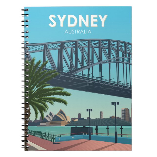 Sydney Harbor Australia Vintage Travel Notebook (Front)