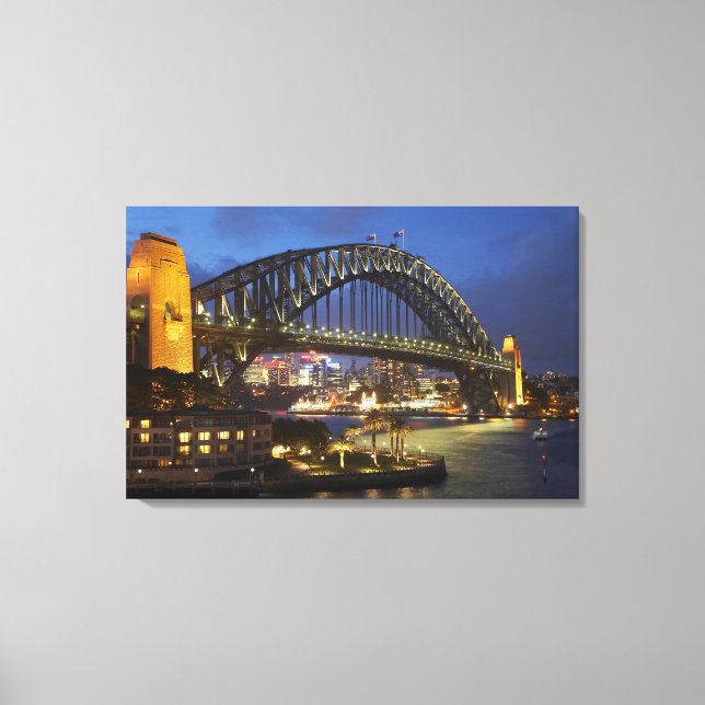 Sydney Harbor Bridge and Park Hyatt Sydney Hotel Canvas Print (Front)