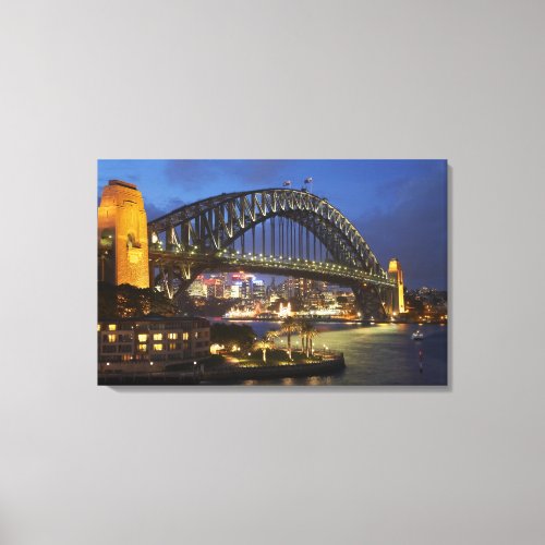 Sydney Harbor Bridge and Park Hyatt Sydney Hotel Canvas Print