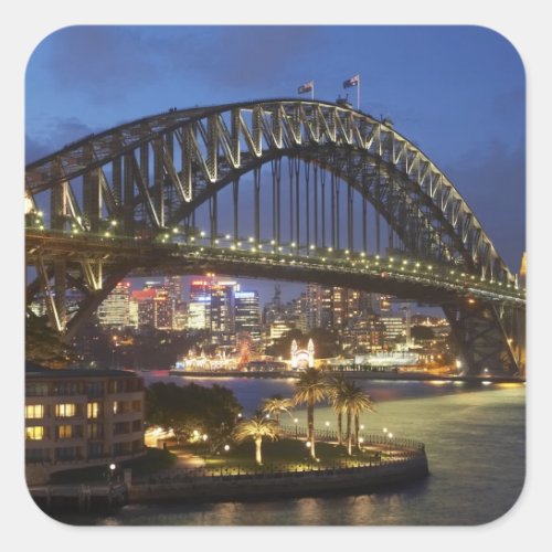 Sydney Harbor Bridge and Park Hyatt Sydney Hotel Square Sticker