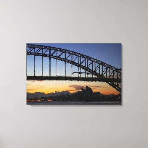 Sydney Harbor Bridge and Sydney Opera House at 2 Canvas Print