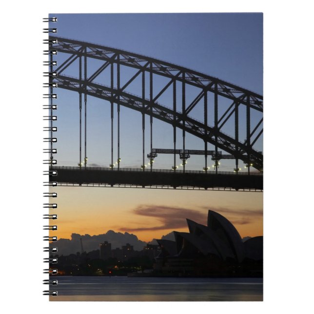 Sydney Harbor Bridge and Sydney Opera House at 2 Notebook (Front)