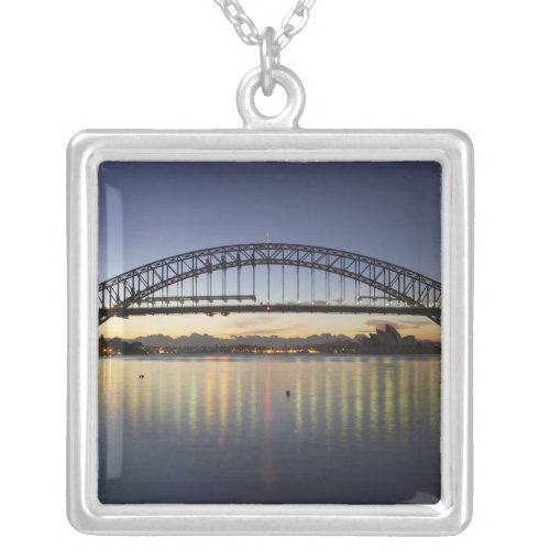 Sydney Harbor Bridge and Sydney Opera House at Silver Plated Necklace