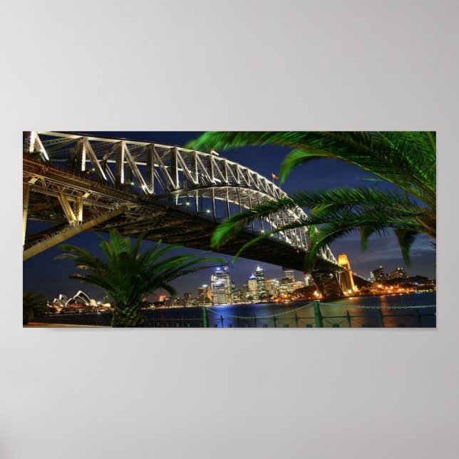Sydney Harbor Bridge at Night Poster (Front)