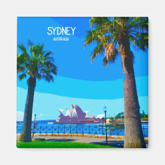 Sydney Harbor Vintage Travel Art Magent Magnet