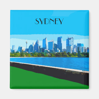 Sydney Harbor Vintage Travel Art Magent Magnet