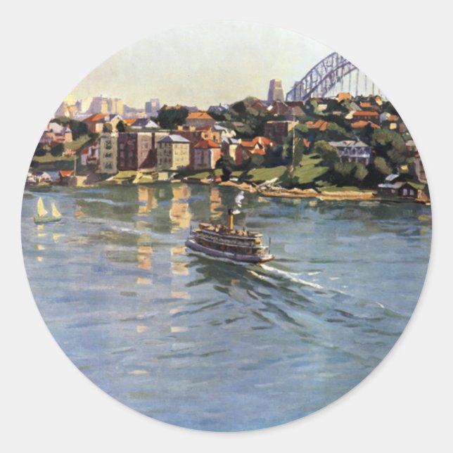 Sydney Harbour Australia Classic Round Sticker (Front)