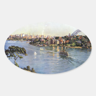 Sydney Harbour, Australia Oval Sticker