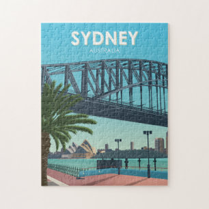 Sydney Harbour Australia Vintage Travel Jigsaw Puzzle