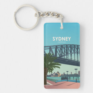 Sydney Harbour Australia Vintage Travel Keychain