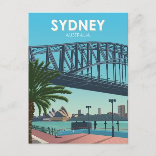 Sydney Harbour Australia Vintage Travel Postcard