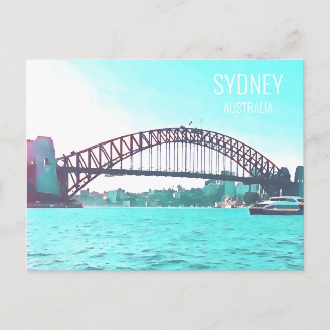 Sydney Harbour Bridge Australian travel print Postcard (Front)