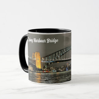 Sydney Harbour Bridge by Night, Australia, Photo Mug